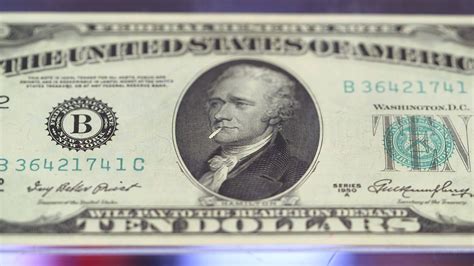 The U. . Smoking hamilton 10 dollar bill value